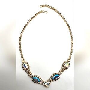 Vintage Aurora Borealis Rhinestone Glam Necklace Hook